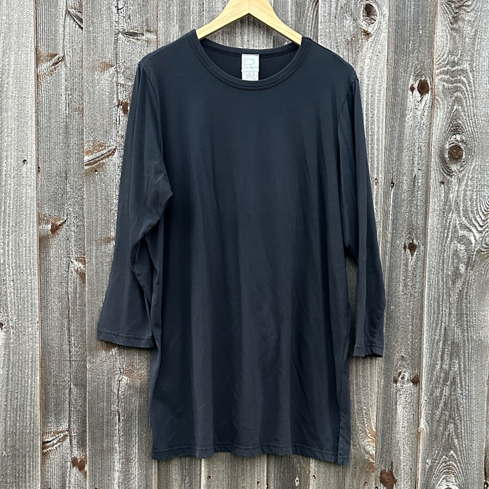 Roaman's Black Boatneck Tunic with Side Slits